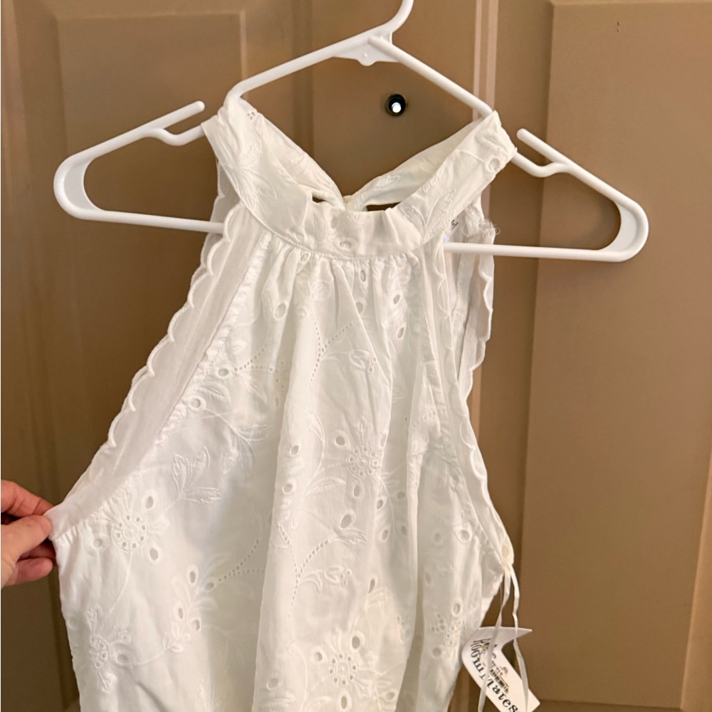 RoomMates White Eyelet Halter Top
